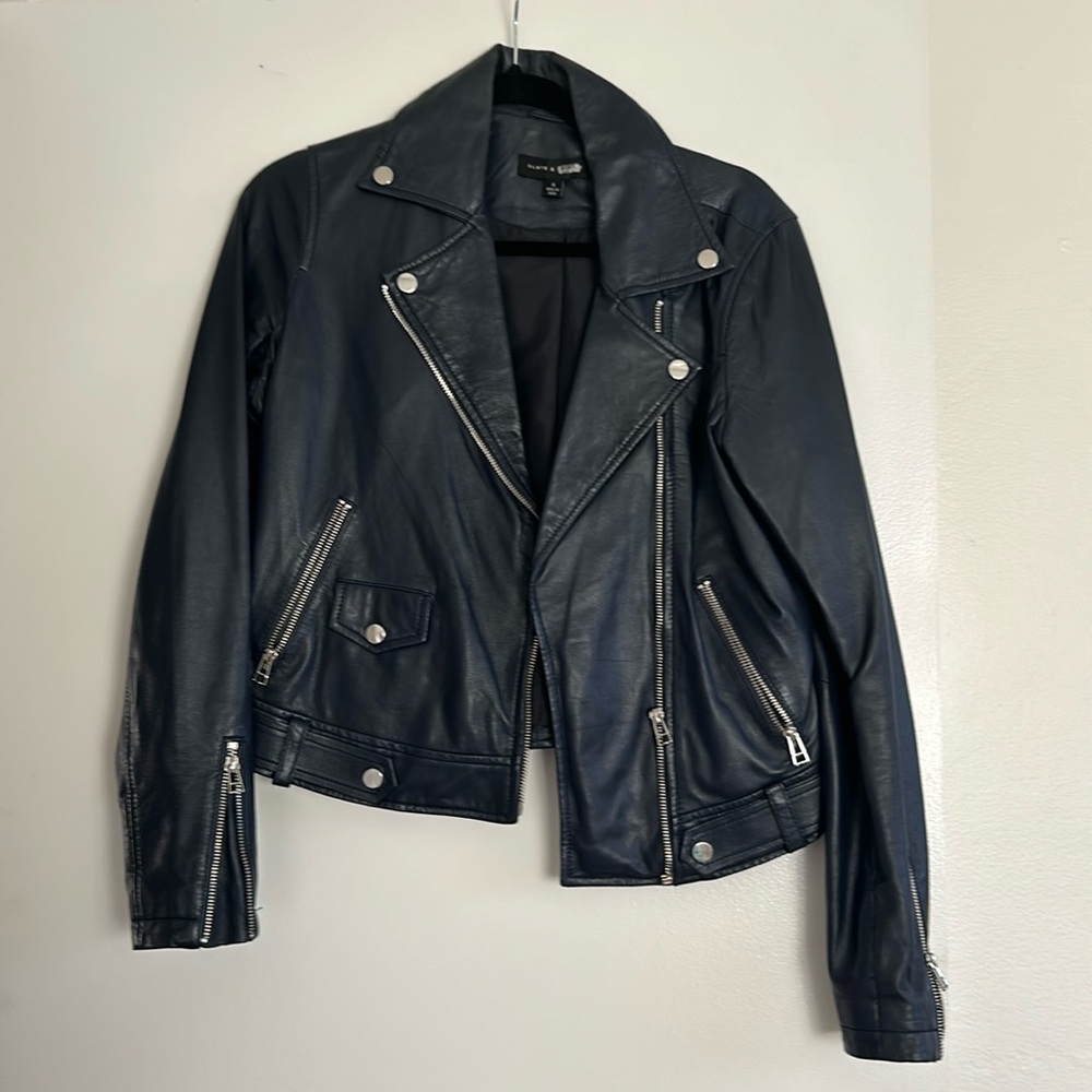 Slate and Willow Navy Lather Jacket Small